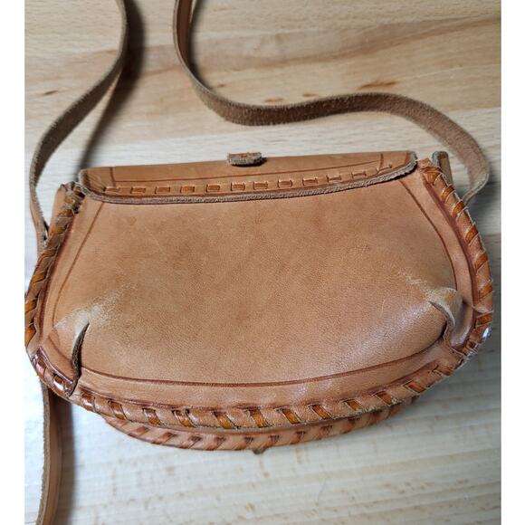 Hand Crafted Natural Leather Mini Crossbody Purse - Picture 8 of 9